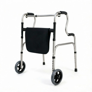 Dezokai Walking Aid Stainless Steel Foldable With Wheels For <b>Elderly</b> Mobility Support - Product Image 1