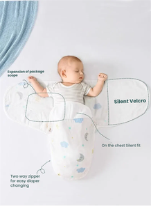 <span class=keywords><strong>Gigoteuse</strong></span> pour bébé en bambou certifiée OEKO-TEX <span class=keywords><strong>personnalisable</strong></span> avec velcro silencieux, idéale pour éviter les réflexes de surprise et faciliter le change de couches - Product Image 2