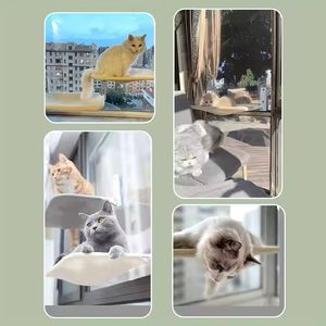 Cama para mascotas inalámbrica para gatos grandes de fácil instalación con marco de metal, hamaca cómoda para ventana de gato, nueva hamaca para gatos - Product Image 6