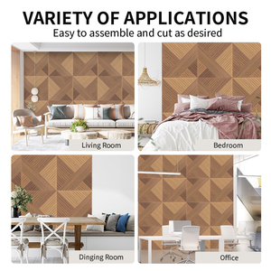 Dễ dàng cài đặt nhẹ Veneer Acoustic Panels - DIY âm thanh tấm cho tường và trần thiết kế walnut kết cấu cao cấp văn phòng - Product Image 5
