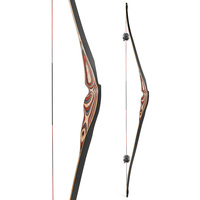 Arc à poulies triangulaire monobloc coloré en bois de 58 pouces avec cœur en bambou (20-50 lbs) pour la chasse et le tir sur cible