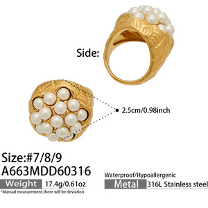 Anillo de Diseño Vintage con Forma de Cápsula de Loto, Acero Inoxidable, Chapado en Oro de 18K, con Piedra de Vidrio de Color, Anillo de Moda para Mujer - Product Image 6