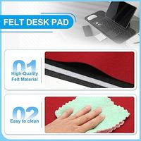 Grand tapis de bureau moderne en feutre écologique, antidérapant, pour souris, clavier, ordinateur portable, jeux et maison