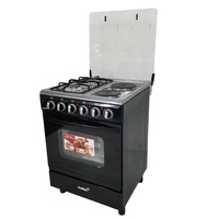 Cuisinière à gaz Xunda 60*60cm, 2 brûleurs et 2 plaques électriques, cuisinière à gaz et électrique avec four