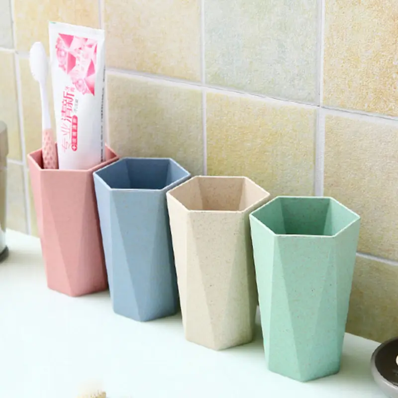 नया वॉश कप टूथब्रश कप प्लास्टिक बायोडिग्रेडेबल होम बाथरूम कप