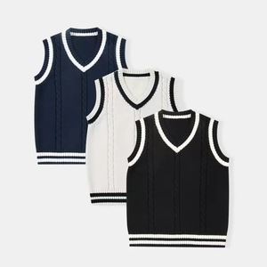 <span class=keywords><strong>Gilet</strong></span> en coton tricoté doux style universitaire pour enfants, uniforme scolaire pour garçons et filles, style preppy - En stock - Product Image 1