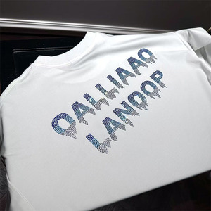 <span class=keywords><strong>T</strong></span>-<span class=keywords><strong>shirt</strong></span> Estive Personalizzate con Strass per Uomo, 100% Cotone, Magliette Oversize <span class=keywords><strong>Bianche</strong></span> con Decorazioni in Cristallo - Product Image 5