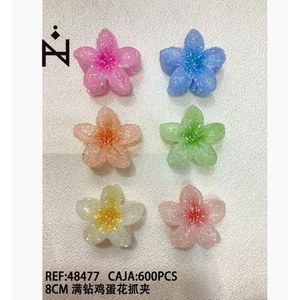 Fermaglio per capelli a forma di frangipani con strass da 8 cm - Product Image 1
