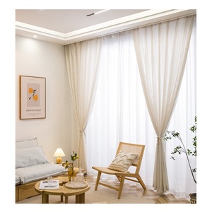Tela de gasa de algodón y lino de estilo japonés, cortinas transparentes que transmiten la luz, estilo de madera Natural no transparente para casas de huéspedes - Product Image 5