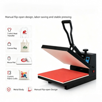 Presse à chaud manuelle 38x38cm pour sublimation de t-shirts, presse à plat pour transfert thermique sur vêtements personnalisés