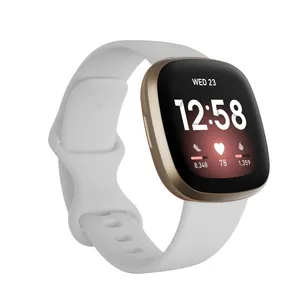 Pulseira de silicone ryb para fitbit sense/fitbit versa 3, bracelete de borracha para smartwatch