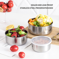 Boîte à lunch très vendue, ensemble de 5 boîtes de conservation alimentaire, couvercle hermétique en silicone, boîte à fruits et légumes en acier inoxydable