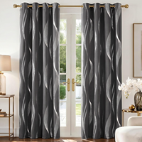 Rideaux occultants thermiques à œillets en feuille d'argent ondulée pour salon et chambre à coucher - Vente en gros