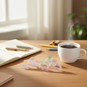 Pince à cheveux transparente en forme de cœur de 11 cm pour femmes et filles - Product Image 2