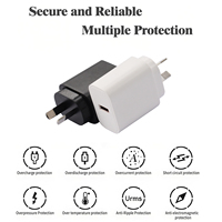 18 Watt Australie AU Plug Support Couleur Personnalisation 5V 3A 9V 2A 12V 1.5A 18 W USB a Chargeur Vérifié Téléphone Mobile Compact