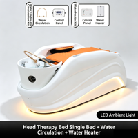 Lit de lavage de luxe en fibre de verre avec chauffe-eau intégré pour thérapie capillaire, lit de massage spa pour centre de beauté et salon de coiffure