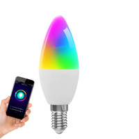 Ampoule LED intelligente Wifi E14, lumière de bougie 5W 7W 9W 220V, lampe RGB à intensité variable, commande vocale via application, assistant Alexa, décoration intérieure