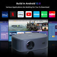 Everycom HQ9W Ultra Meilleure Box TV Android 14, Projecteur Vidéo LED HD, WiFi6, TV 4K/8K, Home Cinéma, Projecteur Intelligent Android 12