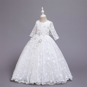 Vestito per Ragazze Nuovo Stile, Abito a Maniche Lunghe con Decorazione Floreale, Abbigliamento Principessa Britannica per Ragazze 12-16 Anni - Product Image 6