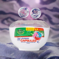 Gel de lavage parfumé jetable de luxe 15g |   Boîte de 30 pièces |   Nettoyage doux 4-en-1 |   Formule Écologique |   Parfum durable