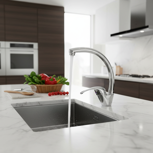 Robinets <span class=keywords><strong>Presto</strong></span> de haute qualité eau chaude et froide cuisine Long cou pas cher <span class=keywords><strong>robinet</strong></span> d'évier de cuisine argent céramique poli CN;ZHE moderne - Product Image 5