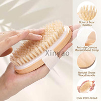 Brosse corporelle exfoliante à poils doux naturels avec nœuds de massage pour drainage lymphatique et gommage, personnalisable avec logo