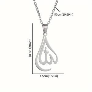 Collier pendentif tendance en acier inoxydable pour femme – Ensemble de bijoux fantaisie - Product Image 3