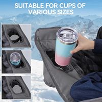 Canapé de camping double robuste en acier inoxydable, pliable, capacité de 800 lb, design moderne, forme carrée, tissu Oxford