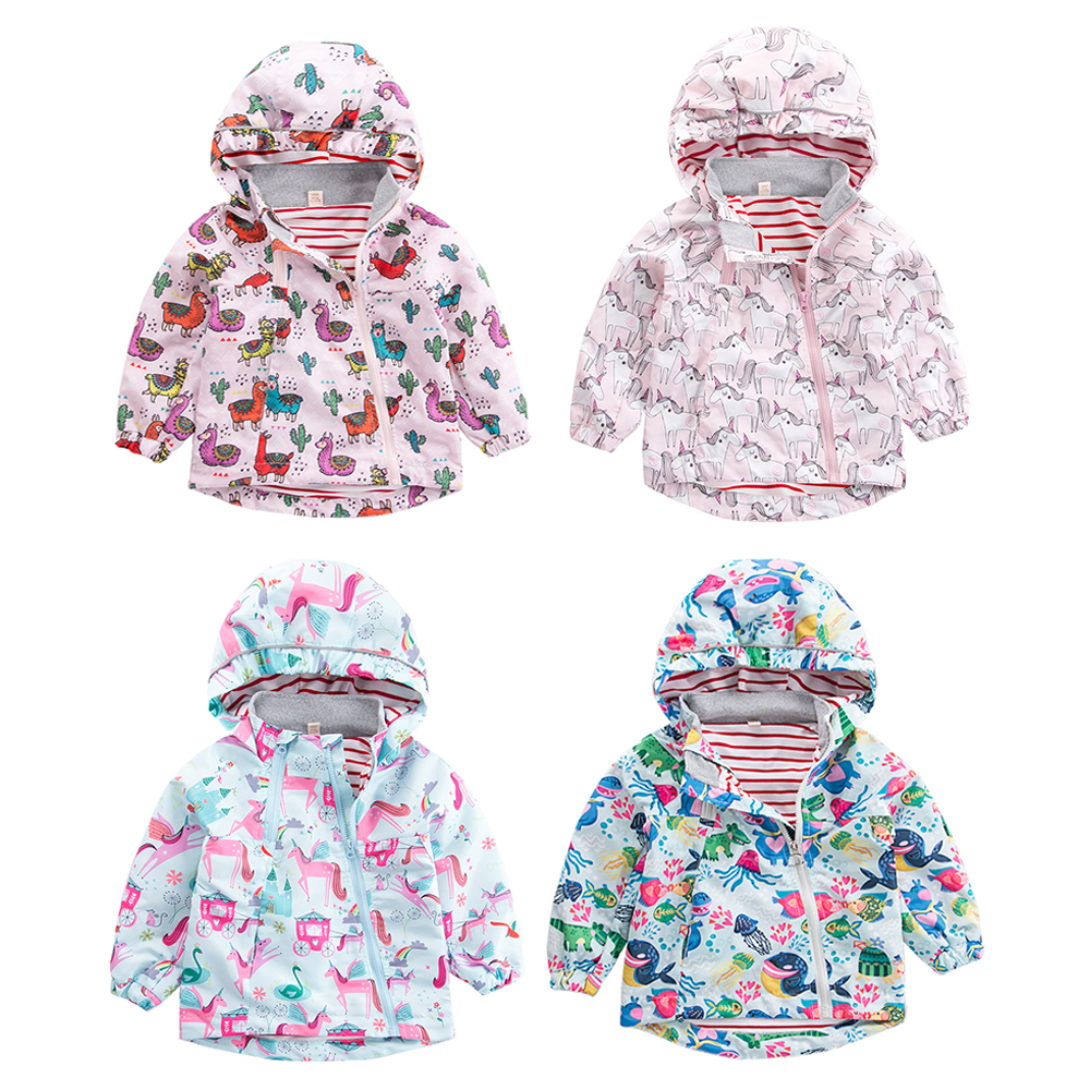Ветровка с капюшоном для мальчиков и девочек, непродуваемая и водонепроницаемая ветровка с мультяшным рисунком, осень 2020