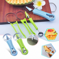 Coupe-pastèque multifonction en acier inoxydable, outils de découpe de fruits, ensemble de cuillères à melon, trancheuse à fruits, séparateur de pulpe