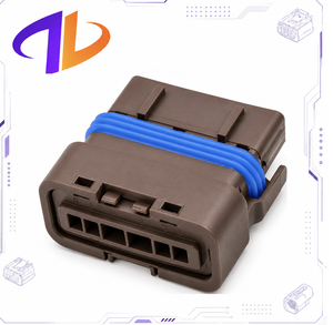 Conector Eléctrico Automotriz Sellado de 6 Pines, Contacto de Cobre Hembra, Carcasa de Nylon Marrón, para Cableado de Automóviles - Product Image 2