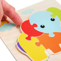 Montessori mainan Puzzle kayu 3D, pelatihan pendidikan dini & perhatian untuk koordinasi mata tangan untuk anak-anak berusia 0-3 tahun