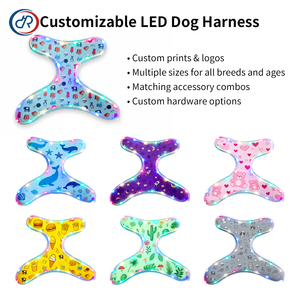 Harnais pour chien LED rechargeable OKKPETS Harnais pour chien lumineux à motif de logo personnalisé étanche pour la marche de nuit - Product Image 3