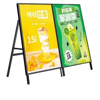 Boîte lumineuse publicitaire LED en verre trempé avec cadre en aluminium rectangulaire coulissant