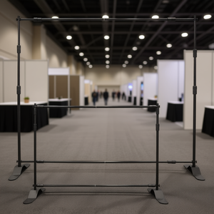 Soporte telescópico ajustable para pancartas de 8' x 8' a 10' x 8', telón de fondo portátil con función de repetición para ferias comerciales - Product Image 2