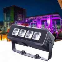 Projecteur LED PAR 4x20W RGBWAUV 6-en-1 IP65 étanche DMX sans fil Wi-Fi sur batterie pour extérieur, parc, jardin