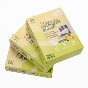 SANYUAN 100 Cargas Hojas de detergente desechables ecológicas para lavavajillas Sin plástico Biodegradable Aroma a limón Tabletas para lavavajillas - Product Image 6