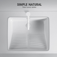 Lavabo en céramique sous plan, vasque en céramique, design encastré pour une utilisation pratique sur une table de lavage, lavabo de balcon d'appartement, meuble-lavabo
