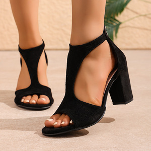 Sandali di Tendenza con Design OEM, <span class=keywords><strong>Tacco</strong></span> Spesso, Scarpe da <span class=keywords><strong>Donna</strong></span> Taglie Grandi, Calzature Femminili con <span class=keywords><strong>Tacco</strong></span> Alto - Product Image 4
