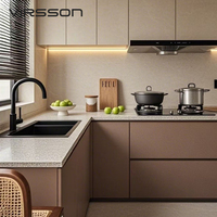 Meubles de cuisine européens de haute qualité, design personnalisé pour villas, armoires de cuisine américaines