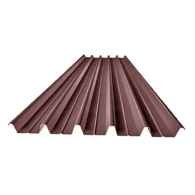 Long span coffee brown color coated galvanized corrugated roofing metal sheet