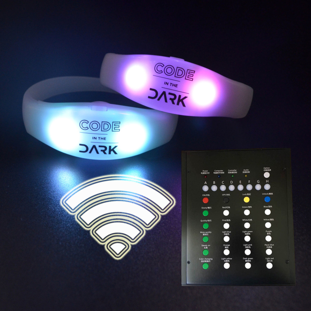 2026 IFUN New Arrivals Custom LOGO DMX 512 Radio Control Party Rfid Flashing Bracelet Remote Control LED Wristbands for Events