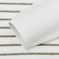 Pull-over décontracté en maille pour femme, col bateau, épaules tombantes, à rayures horizontales fines marron, avec cordon de serrage, de haute qualité