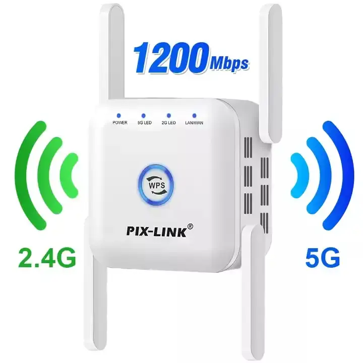 Répéteur WiFi 5G Extension de portée WiFi 1200M 2.4GHz / 5GHz répéteur de routeur sans fil double bande AP