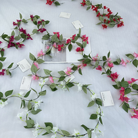 QYYM-363 Triangle fleur chaîne EB 59 fait à la main artificielle rose fleur de cerisier guirlande 144PC/CS fleurs rouges pour mariage