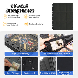 <span class=keywords><strong>Fogli</strong></span> Protettivi Neri per Carte Collezionabili con 9 Tasche, Pagine Protettive per Carte da Baseball Fabmaker per Raccoglitore a 3 Anelli, <span class=keywords><strong>Fogli</strong></span> Protettivi per Carte con 11 Fori - Product Image 2