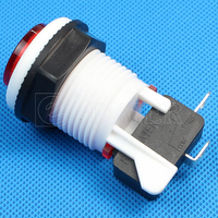 Boutons poussoirs en plastique lumineux LED 12V 28mm colorés pour machine d'arcade, interrupteur de démarrage momentané pour jeux d'arcade
