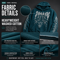 IKDEER Sweat à capuche personnalisé pour homme, coupe ample, 450 GSM, grammage lourd, style streetwear vintage, délavé à l'acide et à la pierre, 100% coton, pull-over