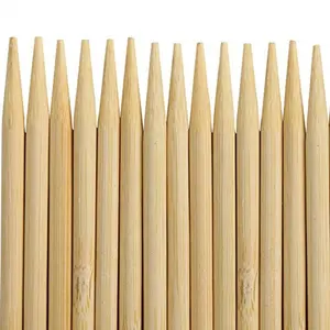 Hatmi barbekü bambu şiş tek kullanımlık yuvarlak bambu çöpler