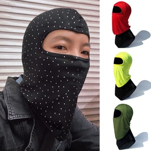 Passamontagna Nero con Strass Taglia Unica, Completamente Decorato, Maschera da Sci alla Moda Stile Rapper Bling - Product Image 2